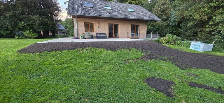 Aménagement en klinkers — photo du chantier terminé