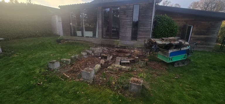 Terrasse en klinkers à Theux — photo du chantier terminé