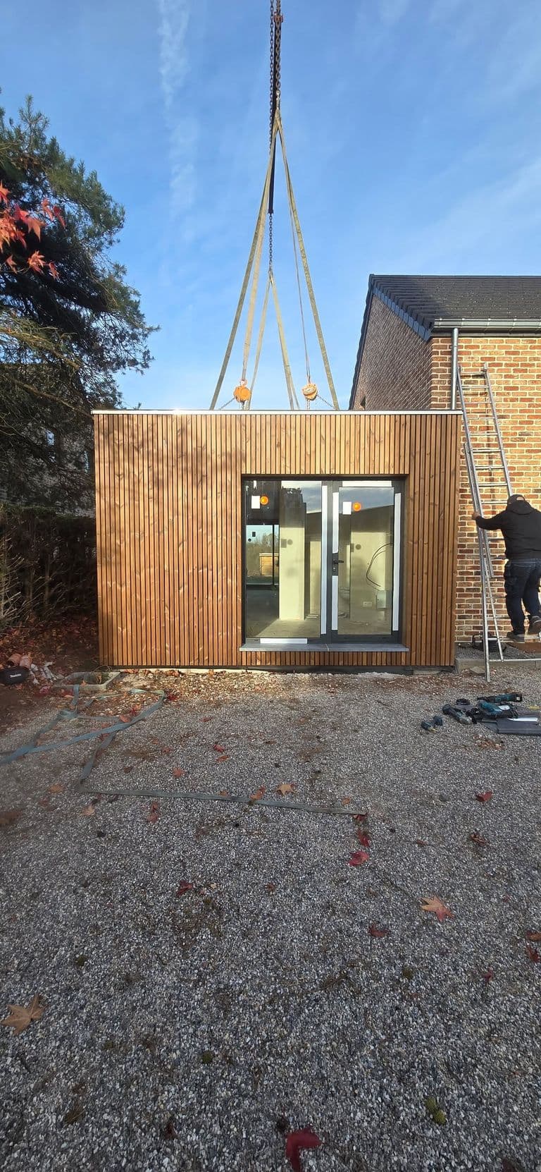 Semelle d'annexe, parking et palissade — fin de chantier (9)